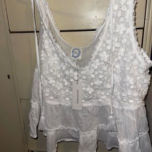 Francesca's Lace Eyelet Top